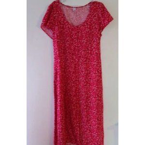 Old Navy Red Floral Print Maxi Dress